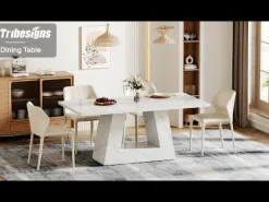 Faux Marble Dining Table, 63