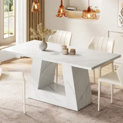 Faux Marble Dining Table, 63