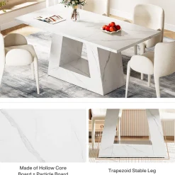 Faux Marble Dining Table, 63