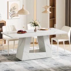 Faux Marble Dining Table, 63