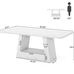 Faux Marble Dining Table, 63