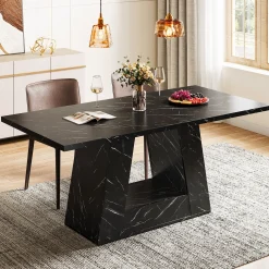 Faux Marble Dining Table, 63