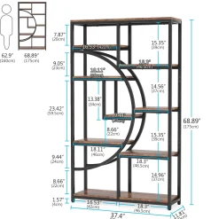 Freestanding Bookshelf, 68.9