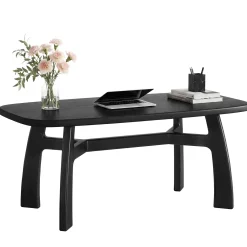 63-Inch Dining Table for 6-8, Solid Wood Kitchen Table with H-Frame for Dining Room