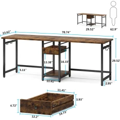 Industrial Two Person Desk, 78