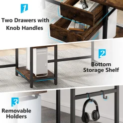 Industrial Two Person Desk, 78