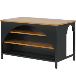 Kitchen Island with 3 Storage Shelves, 55