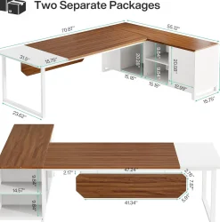 Large L-Shaped Desk, 70.87
