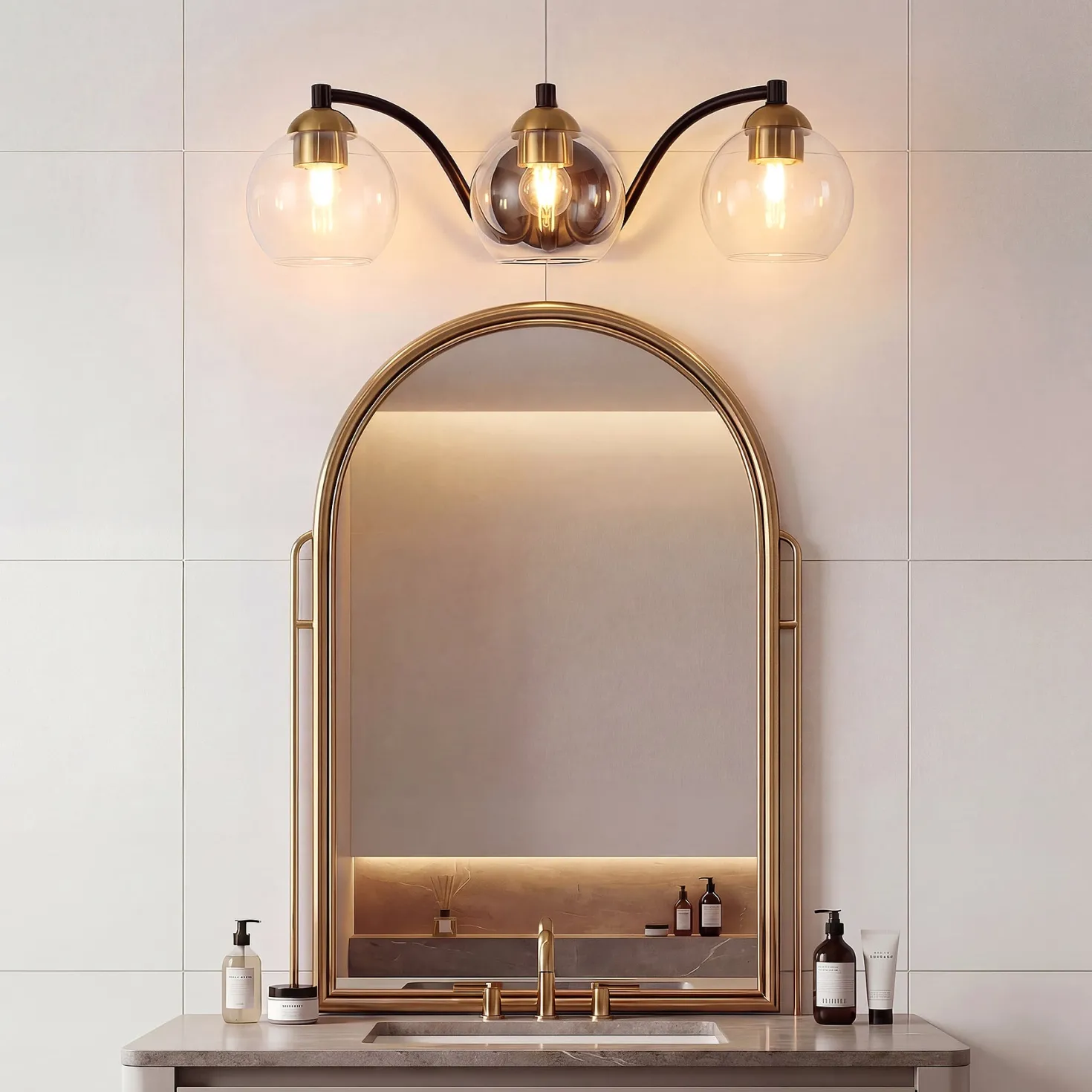 3-Light Bathroom Vanity Light, Modern Wall Sconce Lighting Fixture for Bathroom, Bedroom