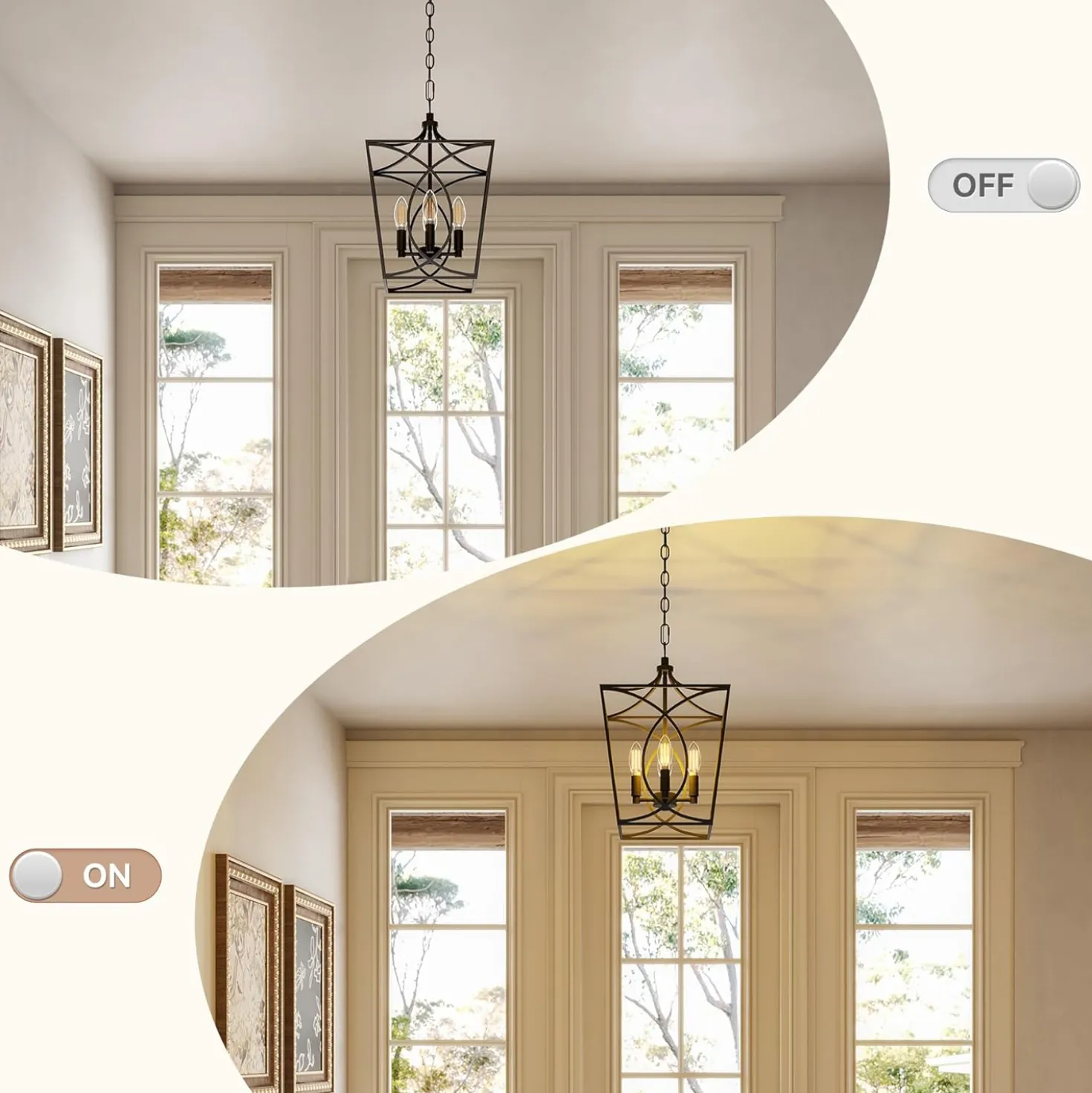 4-Light Pendant Light Fixture, Industrial Chandelier With Adjustable Chain