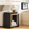 Modern End Table, Rectangle Side Table with Frame-Inspired Design