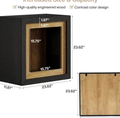 Modern End Table, Rectangle Side Table with Frame-Inspired Design