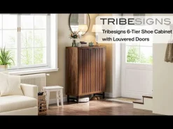 Modern Shoe Cabinet, 6-Tier Rack Organizer with Adjustable Shelves