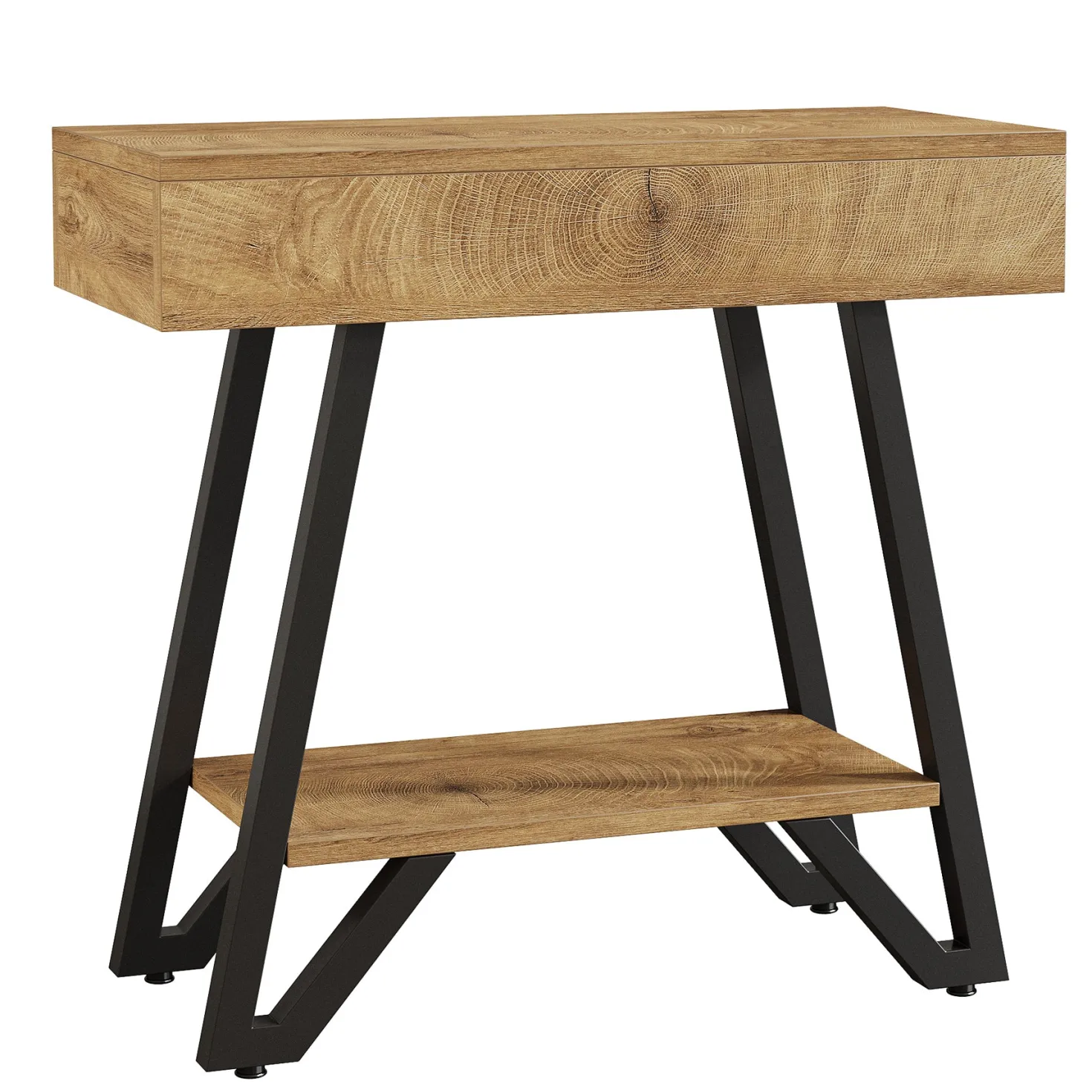 Narrow End Table,Couch Arm Side Table Nightstand with Storage Shelves
