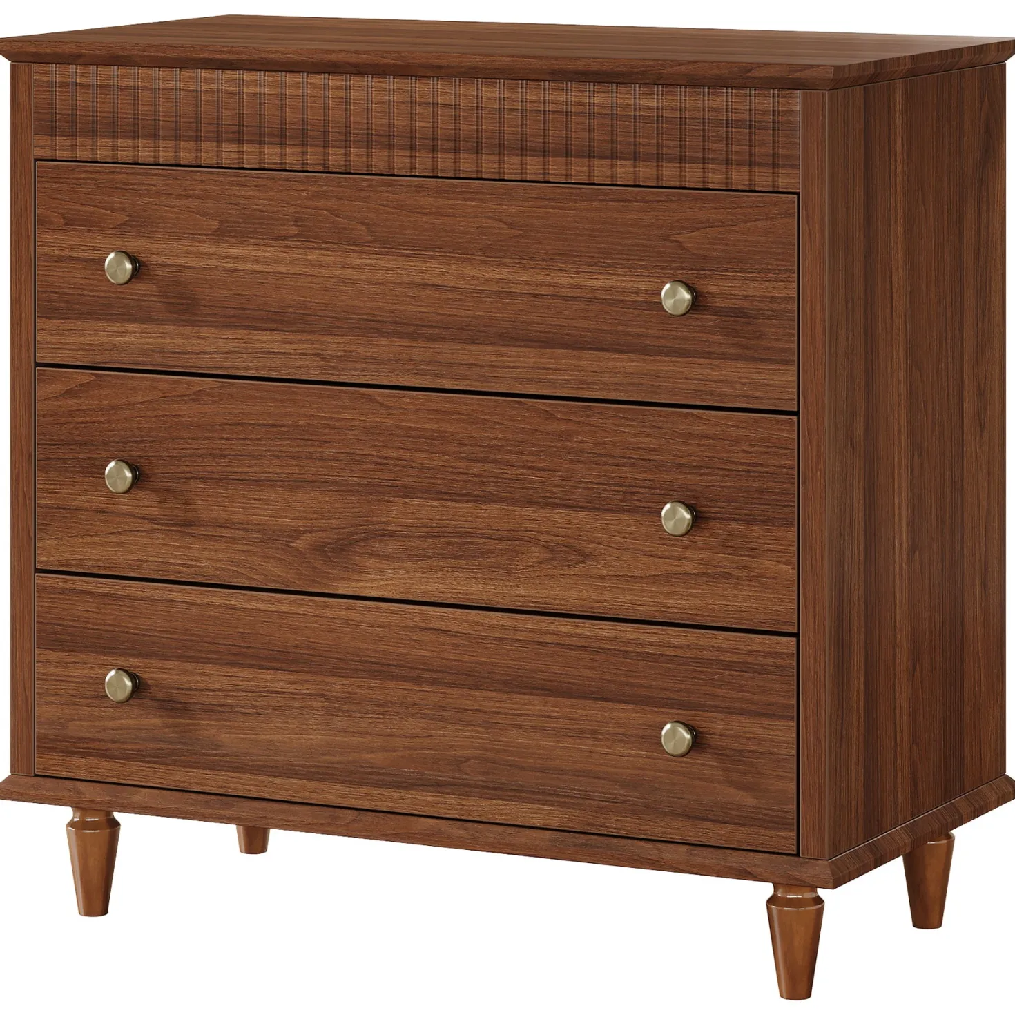 Nightstand with 3 Drawers, 31.5" Oversized Bedside Table with Mental Handles