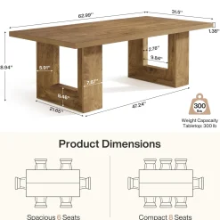 Rectangle Dining Table for 6-8, 63