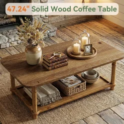 Rectangle Solid Wood Coffee Table, 47