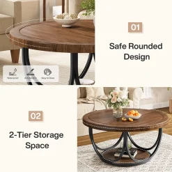 Round Coffee Table, 31.5