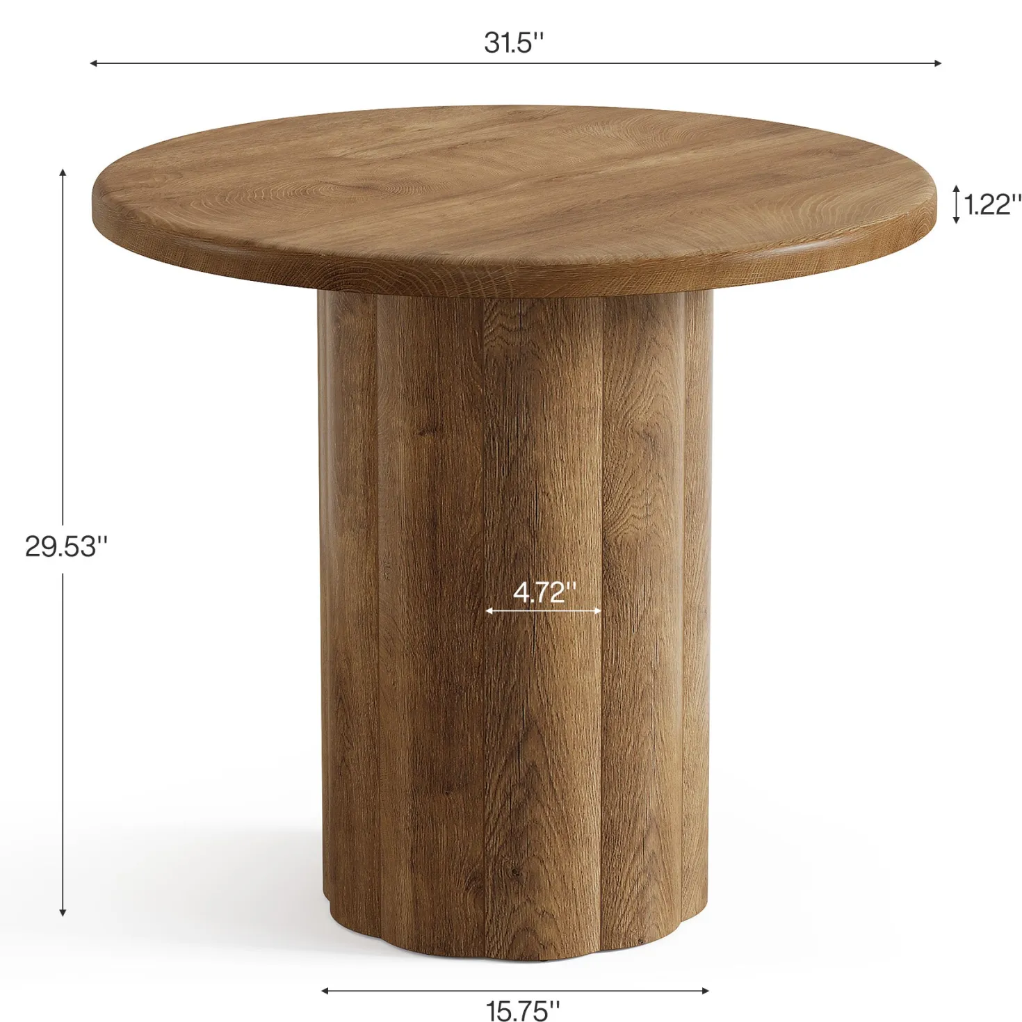 Round Conference Table, 31.5" Reception Desk for 4 with Sturdy Base