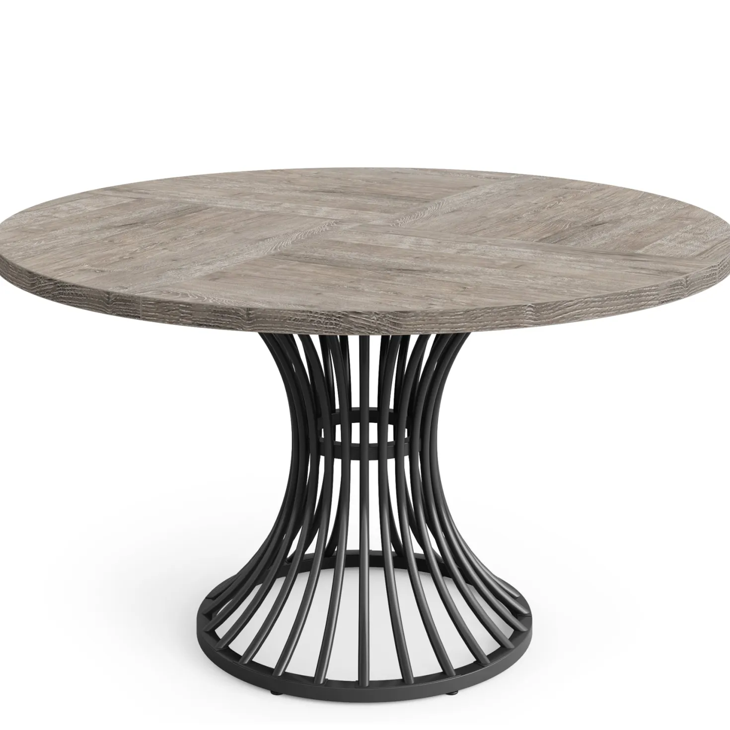 Round Conference Table for 4-6, 47" Meeting Table with Metal Base
