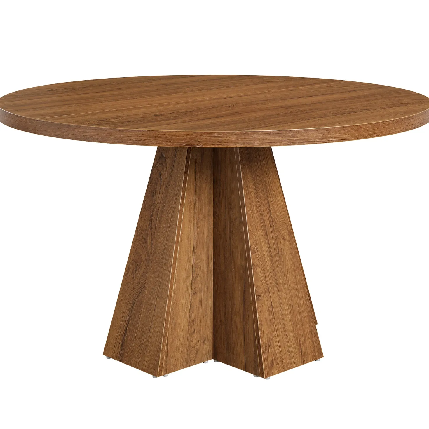 Round Dining Table for 4, Circle Kitchen Table with Pedestal Base