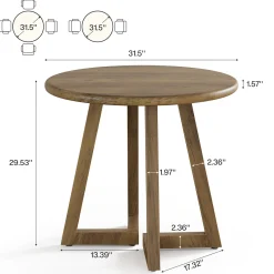 Round Dining Table for 2-4 People, 31.5