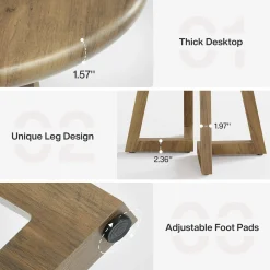 Round Dining Table for 2-4 People, 31.5