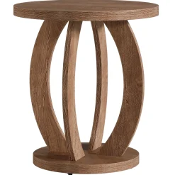 Round End Table, Accent Side Table with Storage for Small Space