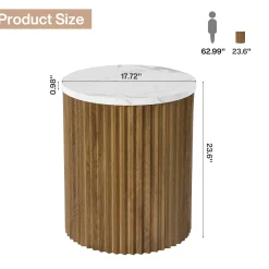 Round Nightstand, 23.6