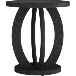 Round Nightstand with Storage, Large Bedside Table for Bedroom