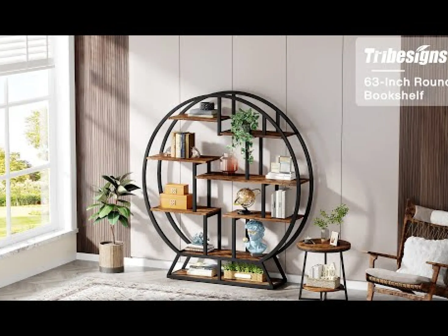 Round Plant Stand, 63" Flower Pot Plant Rack with 8 Shelves