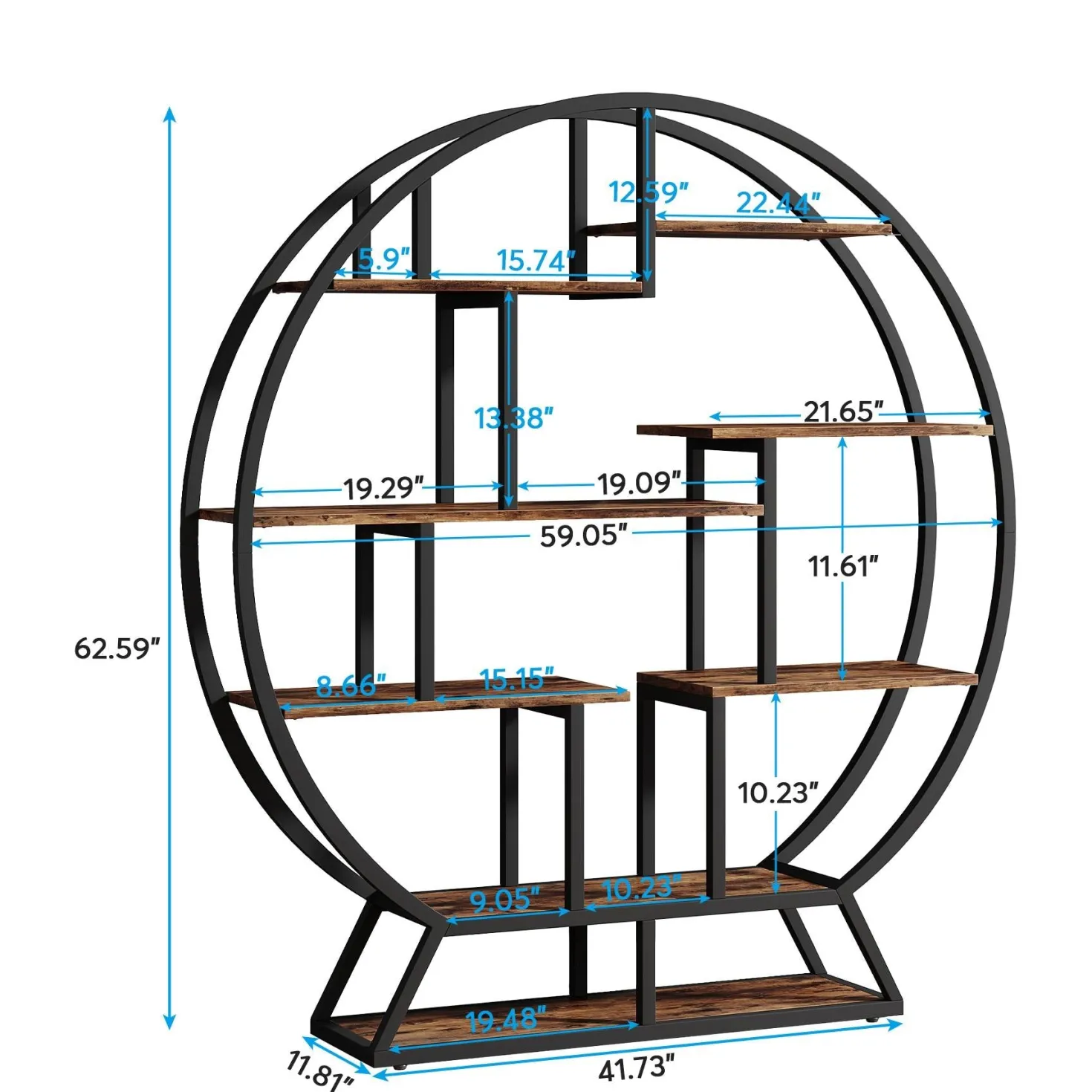 Round Plant Stand, 63" Flower Pot Plant Rack with 8 Shelves