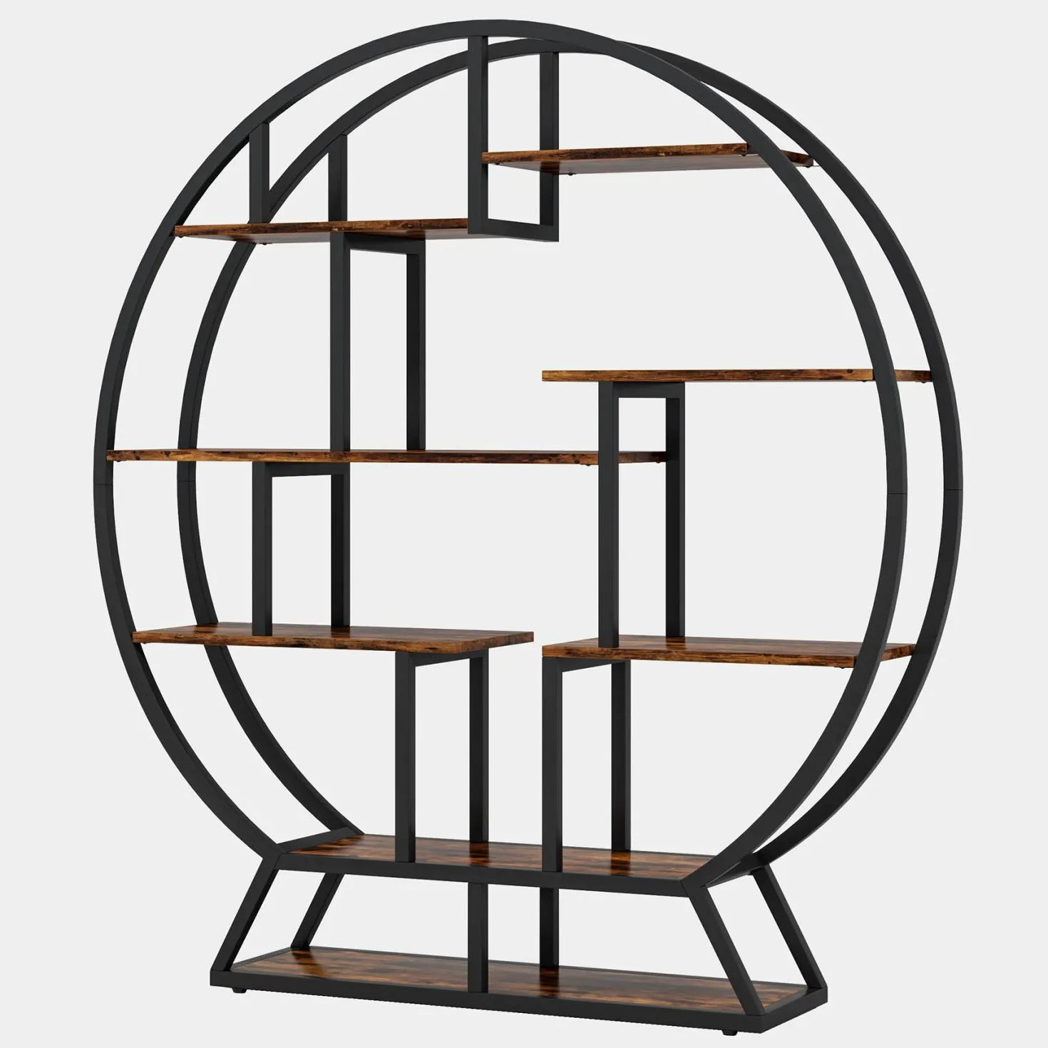 Round Plant Stand, 63" Flower Pot Plant Rack with 8 Shelves
