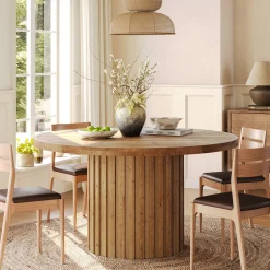 Round Solid Wood Dining Table for 4, 47