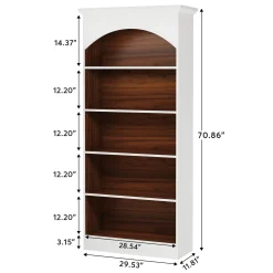 5-Shelf Bookcase, 70.9