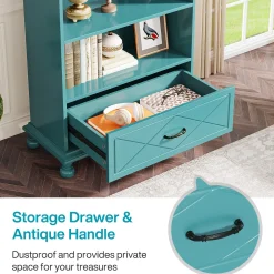 5-Shelf Bookcase with Drawer, 71