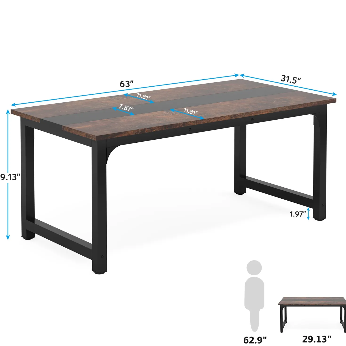 Simple Conference Table, Rectangular Meeting Table Computer Desk