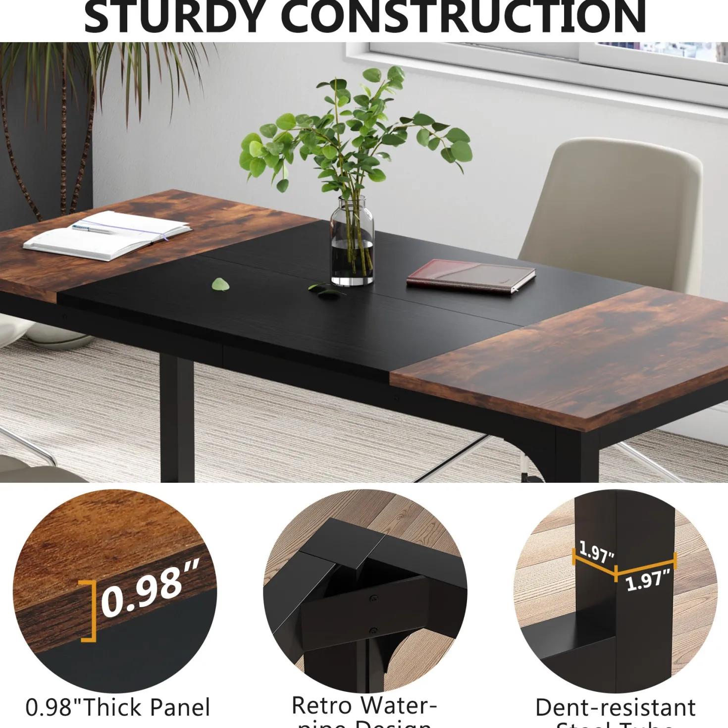 Simple Conference Table, Rectangular Meeting Table Computer Desk