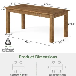 Solid Wood Computer Desk, 63