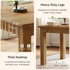 Solid Wood Computer Desk, 63
