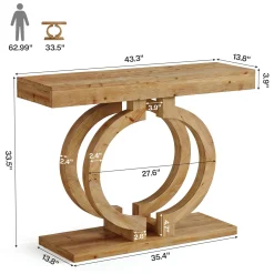 Solid Wood Console Table, 43.3