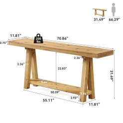 Solid Wood Console Table, 70.87