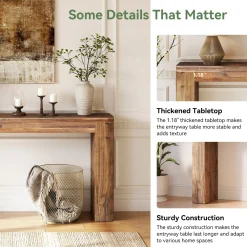 Solid Wood Console Table, 63