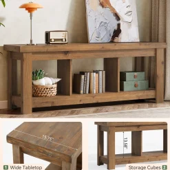 Solid Wood Console Table, 63