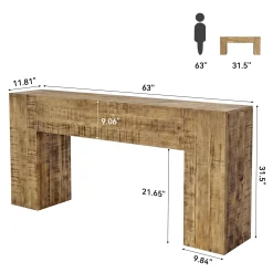 Solid Wood Console Table, 63