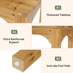 Solid Wood Dining Table, 78.7