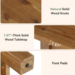 Solid Wood Dining Table, 63
