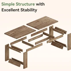 Solid Wood Dining Table, 86.6