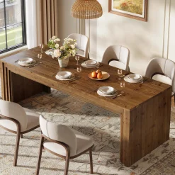 Solid Wood Dining Table for 6-10, 78.7