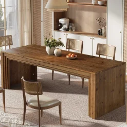 Solid Wood Dining Table for 6-10, 78.7